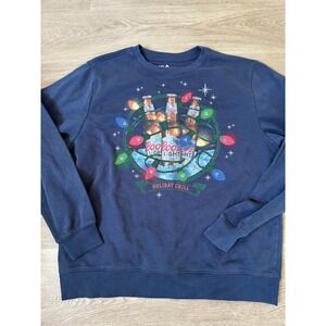 Coors Light Holiday Chill Graphic Sweatshirt Navy Blue Christmas Beer Mens L